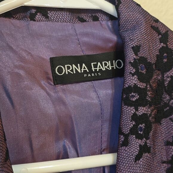 Orna Farho Paris Lace vintage Blazer size 44T (Large US) - Picture 2 of 11